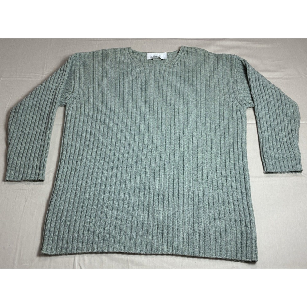 Vintage Vittadini Sport Lambswool Cable Knit Sweater Green Size L 80s 90s